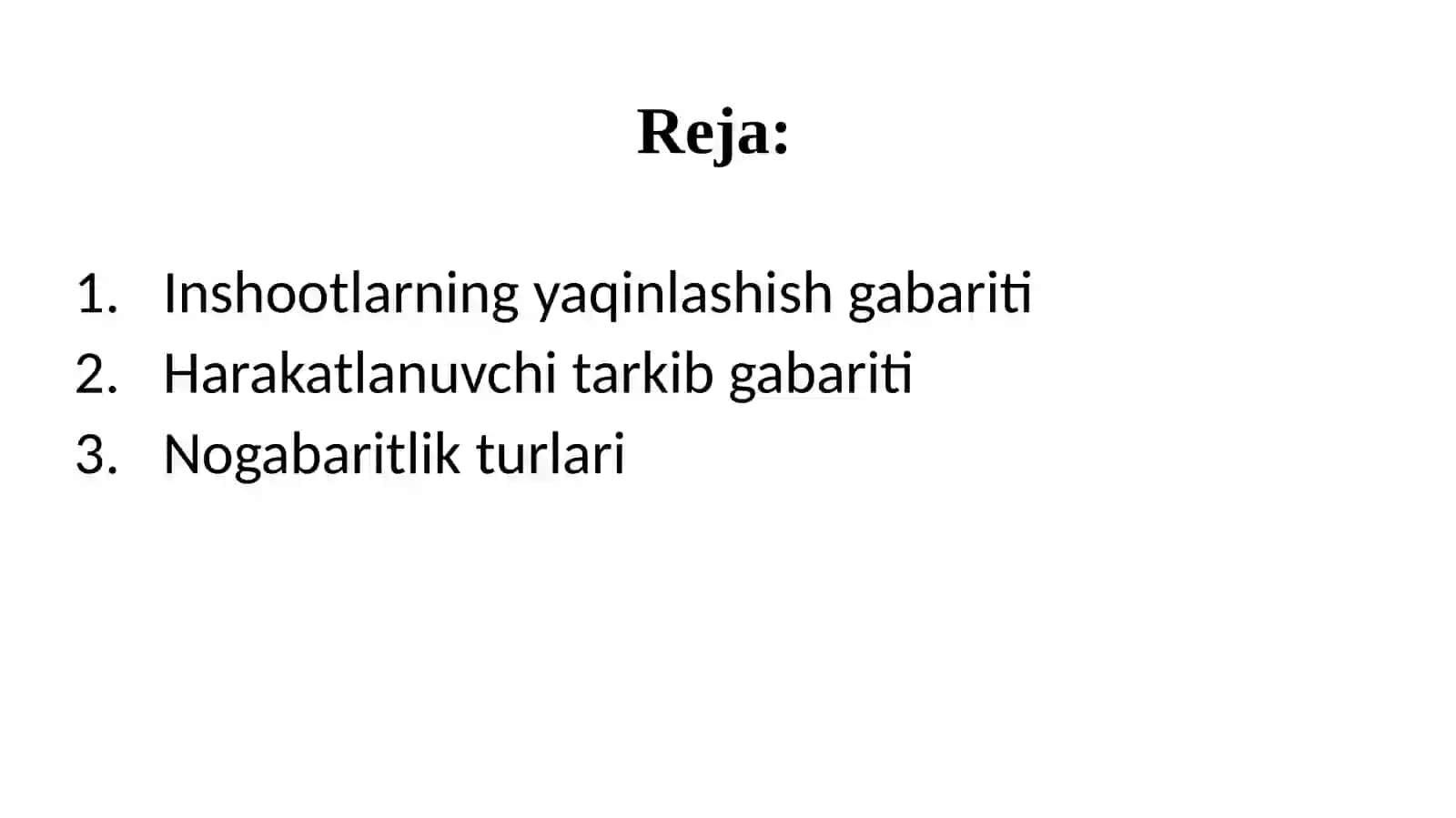 TEMIRYOʻLDA GABARITLAR 2