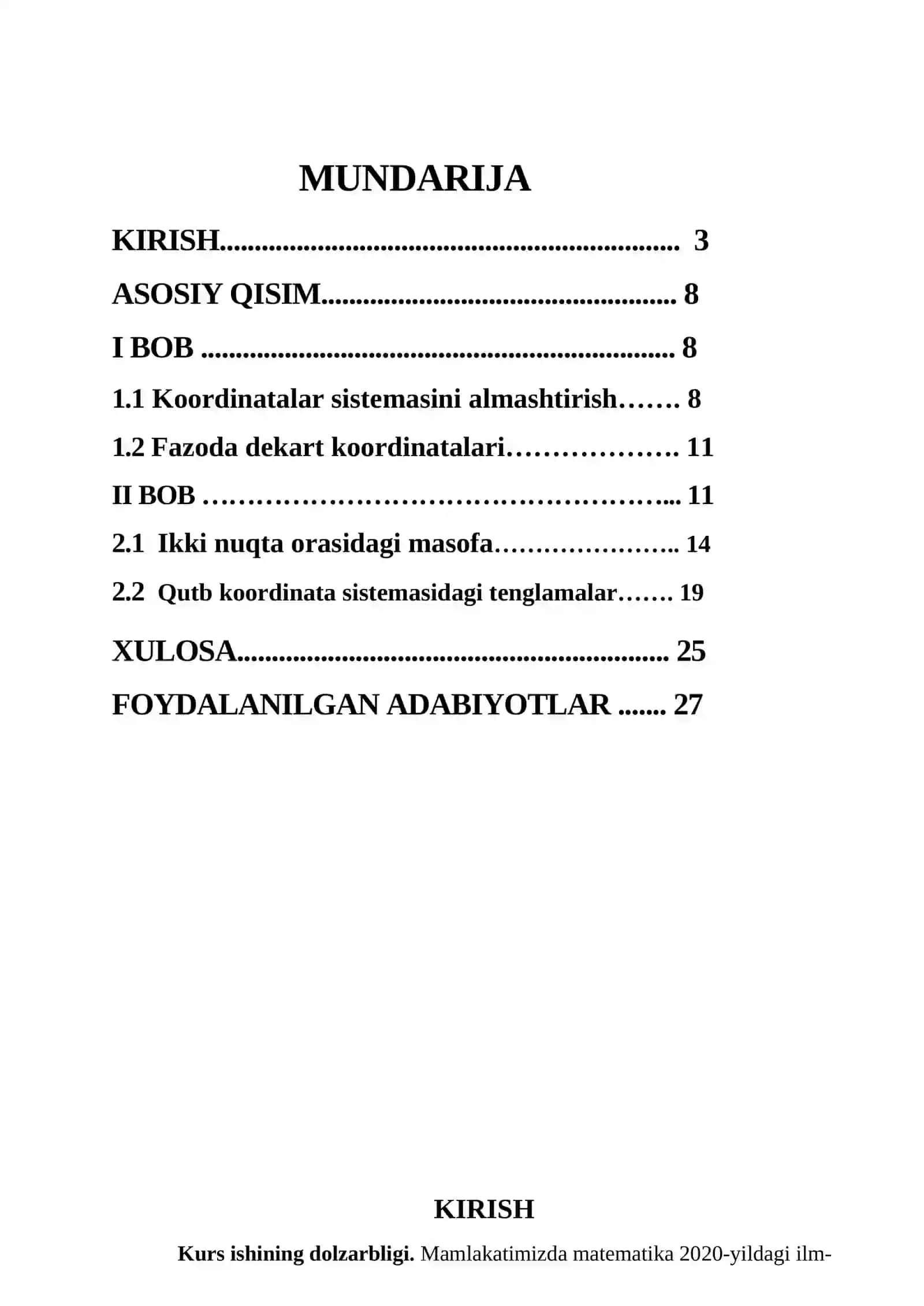 Qutub koordinatalar sistemasi 2