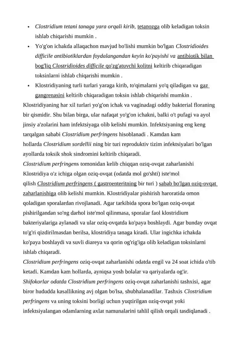 Klostridiylar va Noklostridiylar infeksiyalar 2