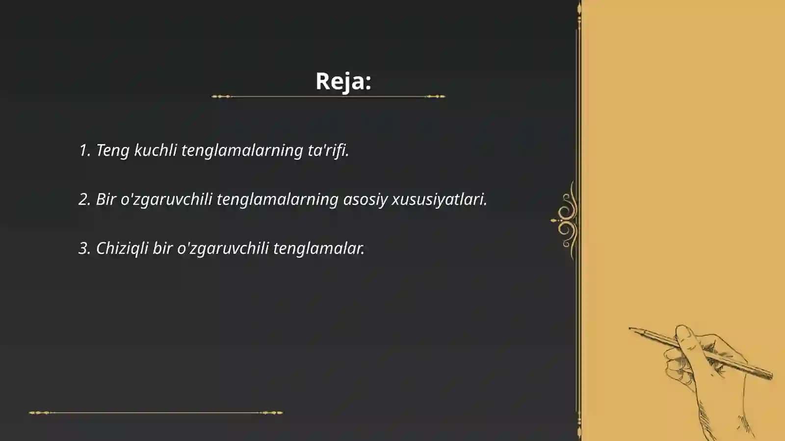 Teng kuchli tenglamalar 2