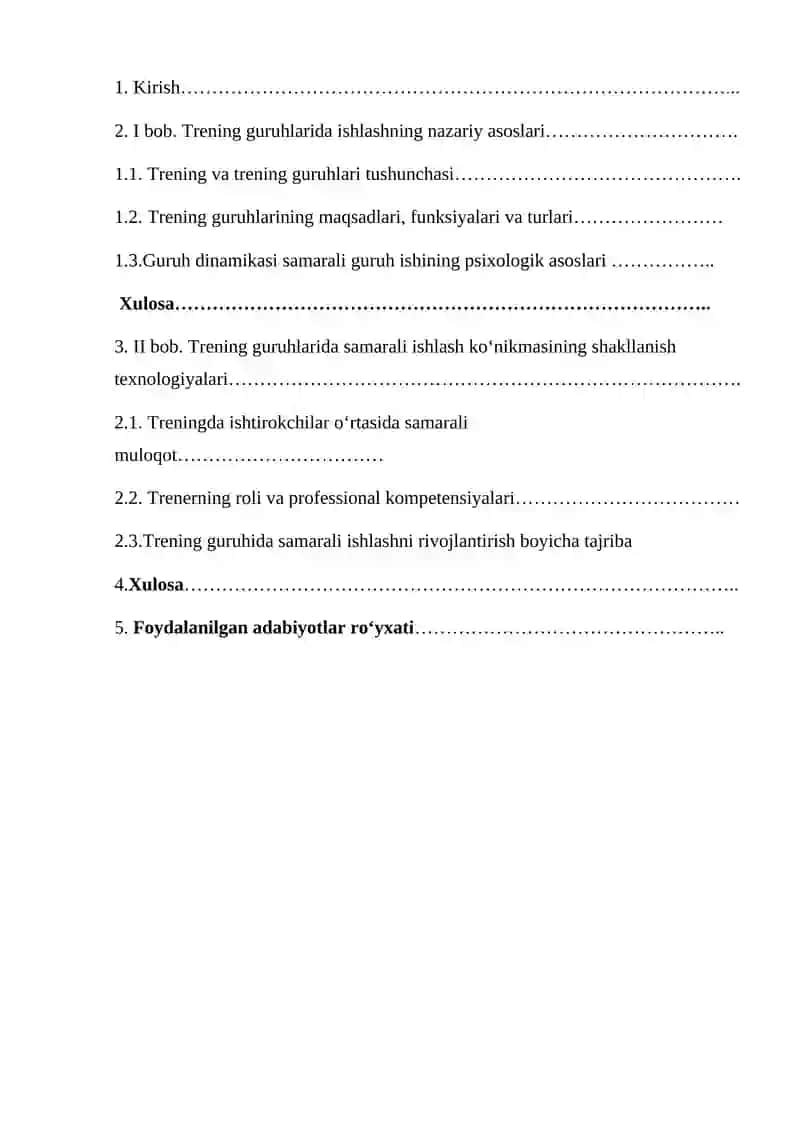 TRENING GURUHLARIDA SAMARALI ISHLASH KO‘NIKMASINI SHAKLLANTIRISHNING PSIXOLOGIK ASOSLARI 2