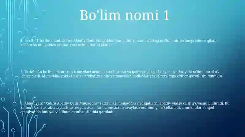 Xotira Abadiy Qadr Muqaddas 2