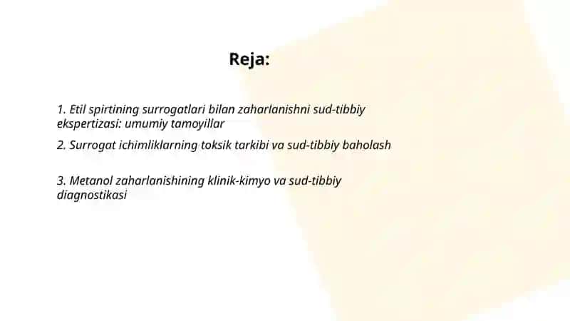 Etil spirtining surrogatlari bilan zaharlanish hollarida sud-tibbiy ekspertiza 2