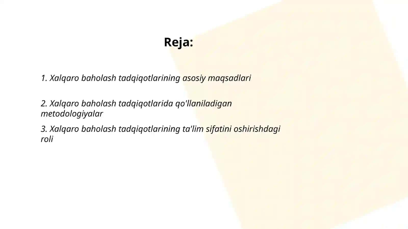 Xalqaro baholash tadqiqotlari 2
