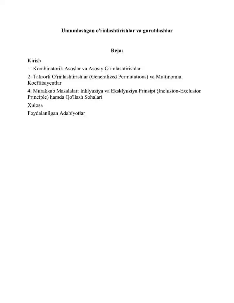 Kombinatorika (Chekli Matematika) 2
