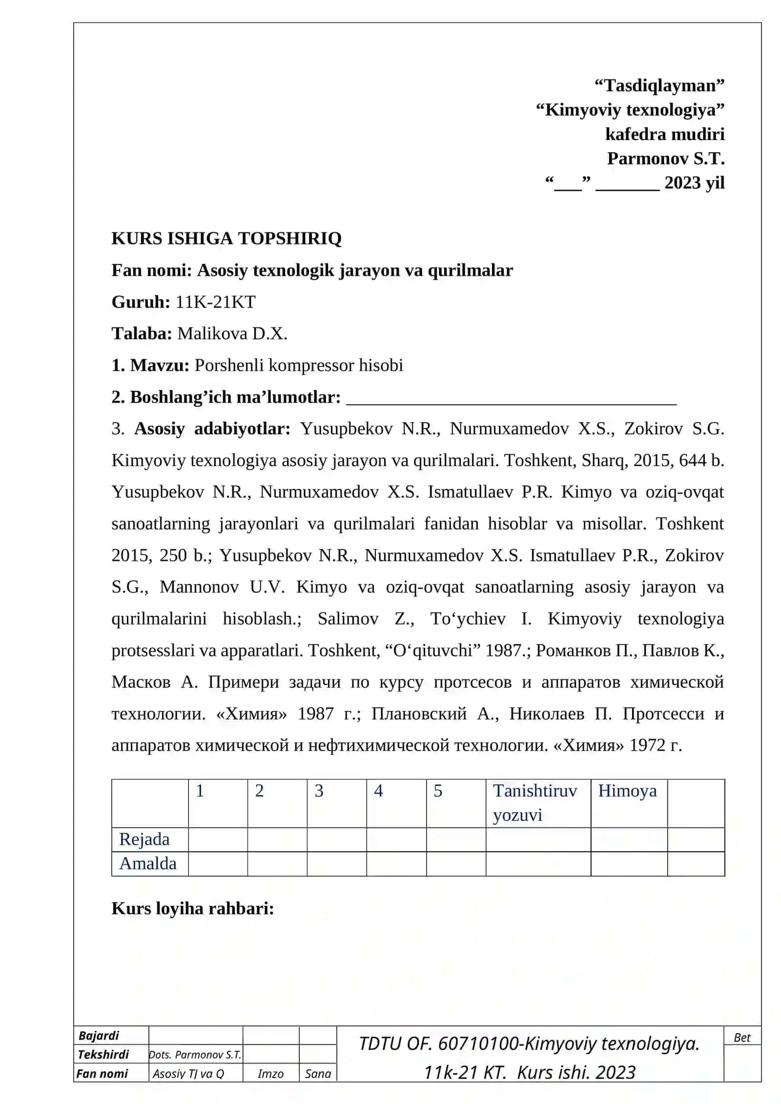 Porshenli kompressor hisobi 2