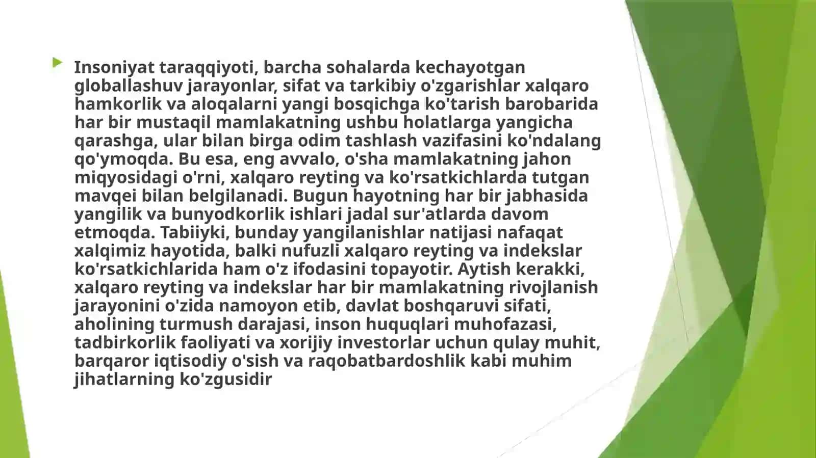 O'zbekistonning integratsiyalashuvi Insoniyat taraqqiyoti, Ma'muriy Geografiya 2