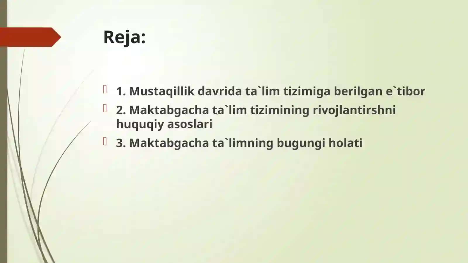 Mustaqillik yillarida maktabgacha ta`lim tizimini rivojlantirish tamoyillari va asosiy yo`nalishlari 2