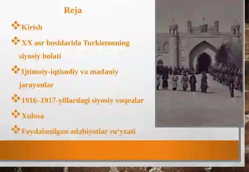Turkistonning siyosiy holati XX asr boshlarida (1900-1917-yillar) 2