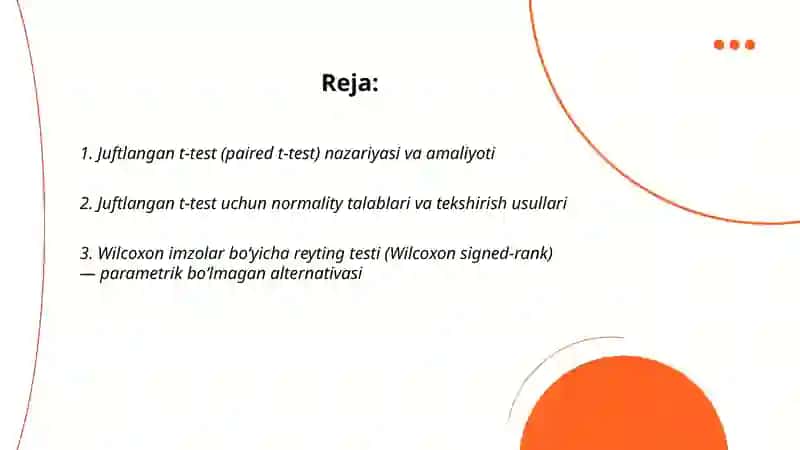Takroriy o‘lchovlarda ikki tanlamani taqqoslash mezonlari 2