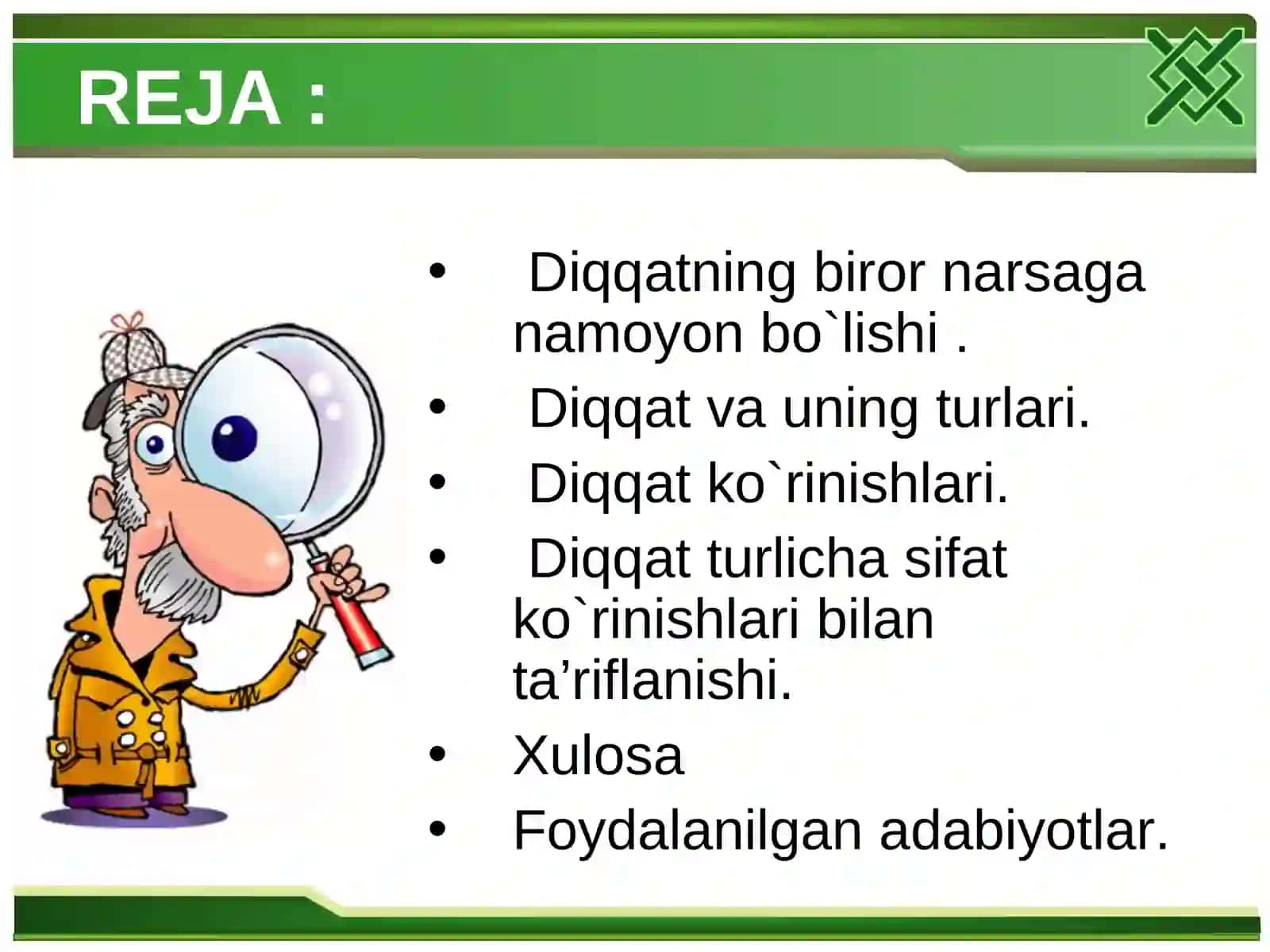 Diqqat turlari va uning xususiyatlari 2