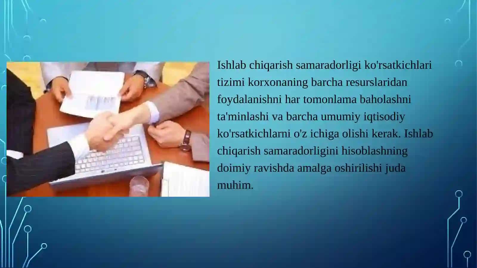 Ishlab chiqarish samaradorligi 2