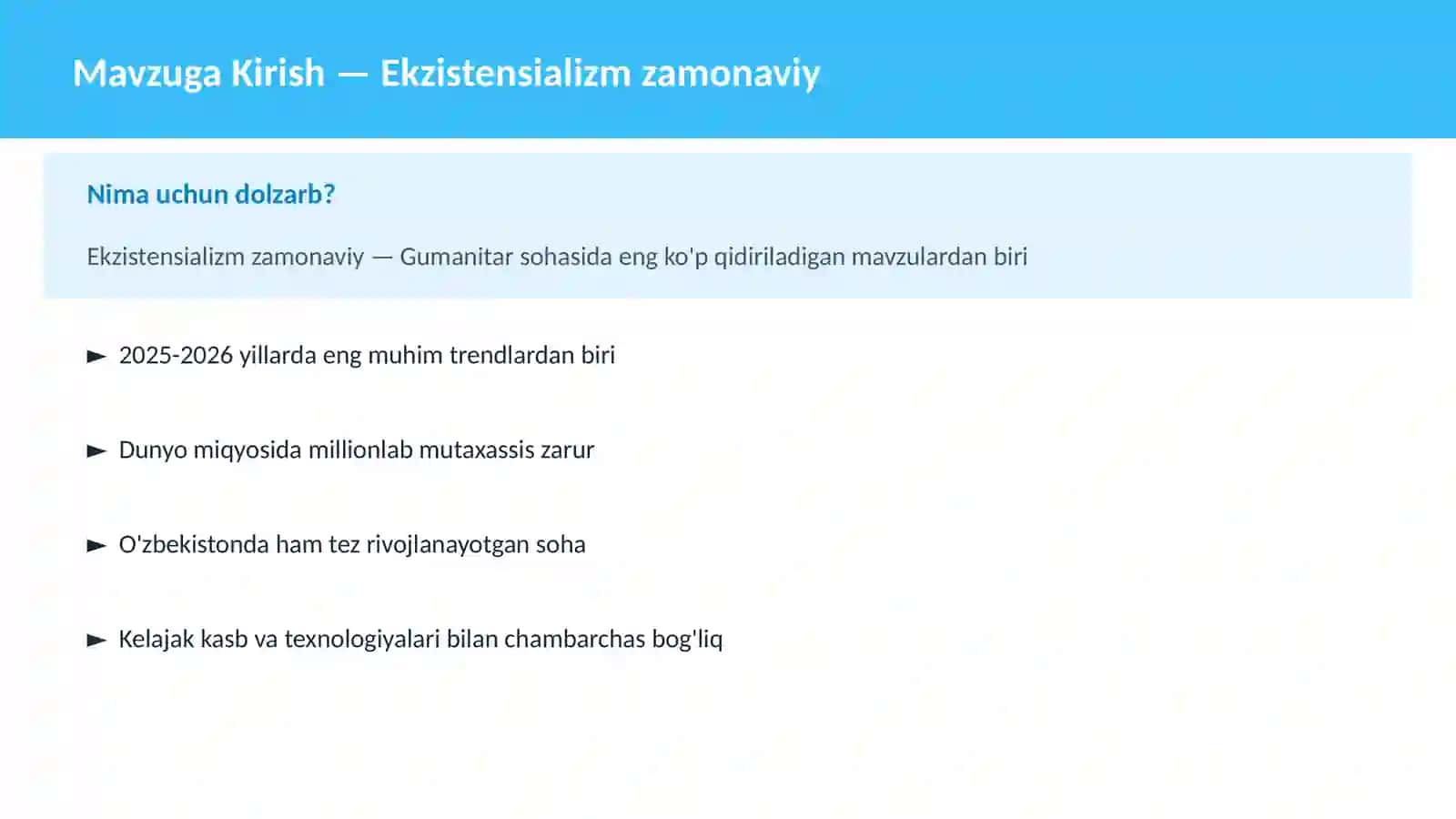 Ekzistensializm zamonaviy 2