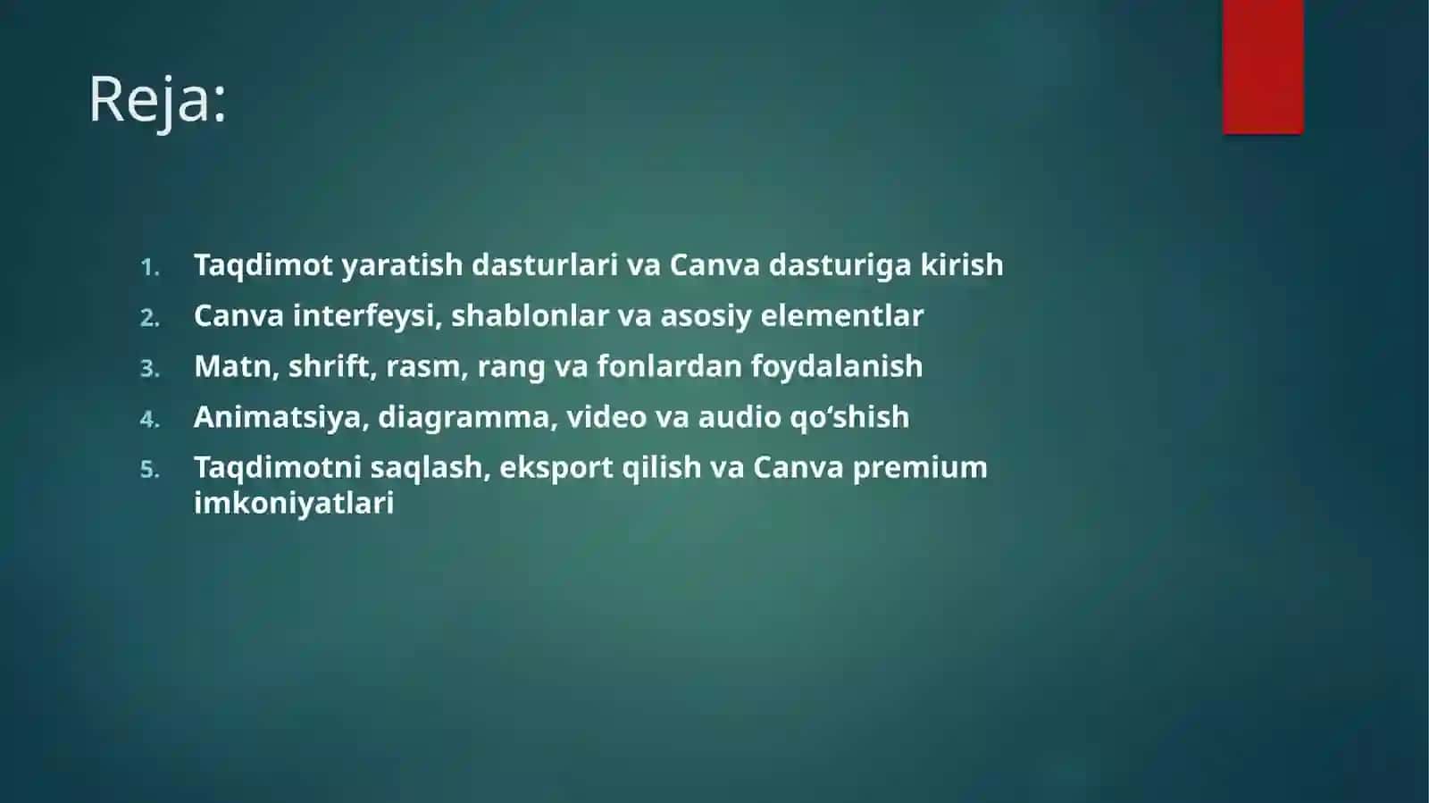 Taqdimot Yaratish Dasturida Ishlash 2