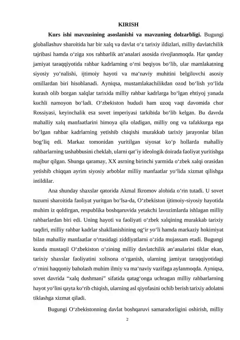 O’zbekistonda milliy rahbar kadrlar faoliyati. Akmal Ikromov 2