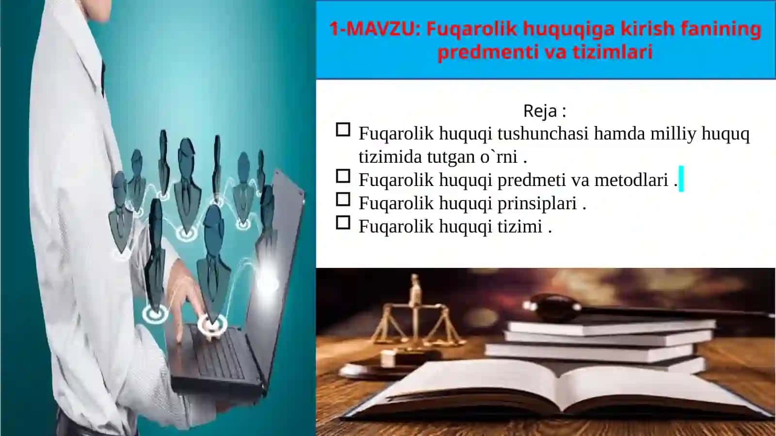 Fuqarolik huquqiga kirish fanining predmenti va tizimlari 2