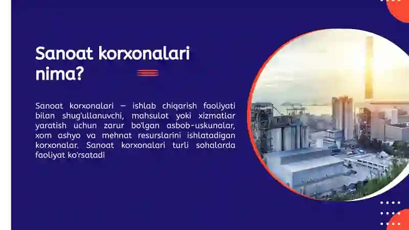 Sanoat korxonalarining belgilari, funksiyalari va vazifalari 2