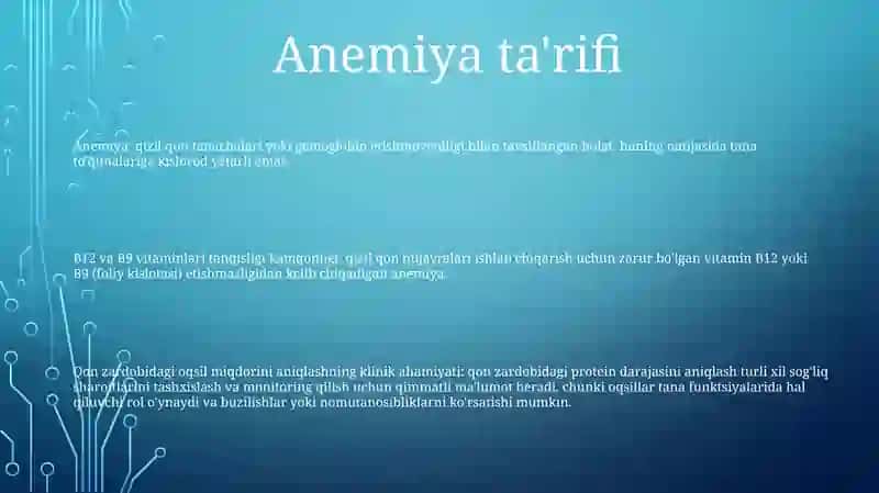 Mis, B12, B9 Yetishmovchiligida Rivojlanadigan Anemiyalarning Biokimyoviy Asoslari 2