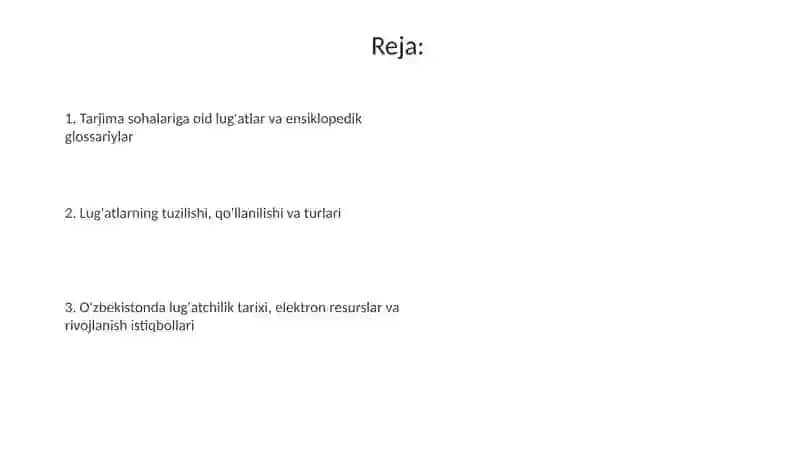 Tarjima sohalariga oid lug'atlar va ensiklopedik glossariylar 2