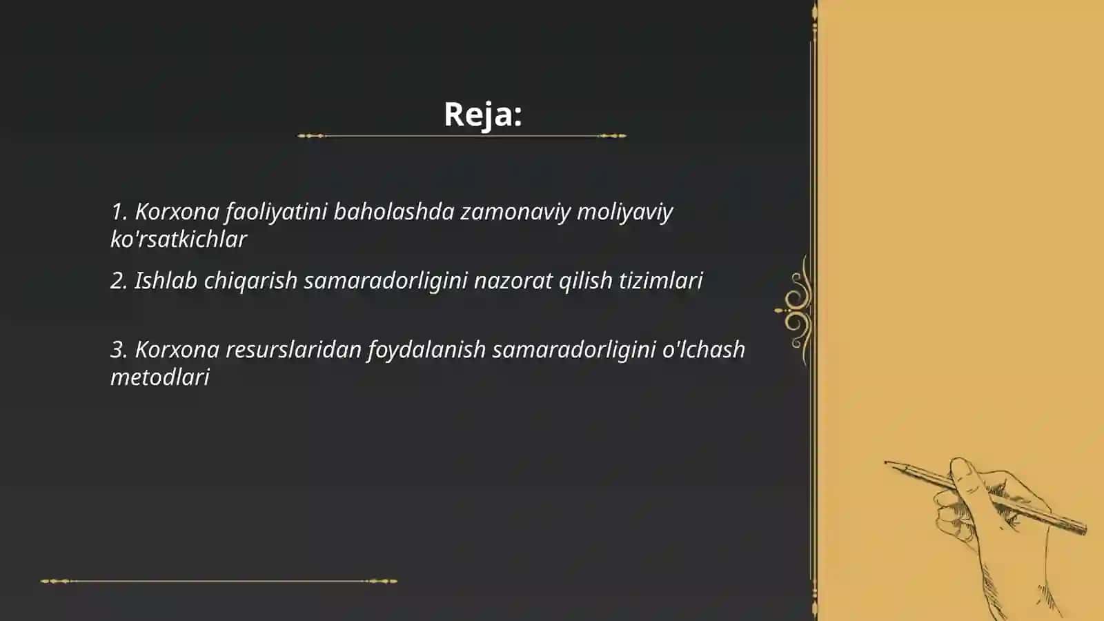 Korxana boshqaruvi tizimi samaradorligini baholashning zamonaviy usullari 2