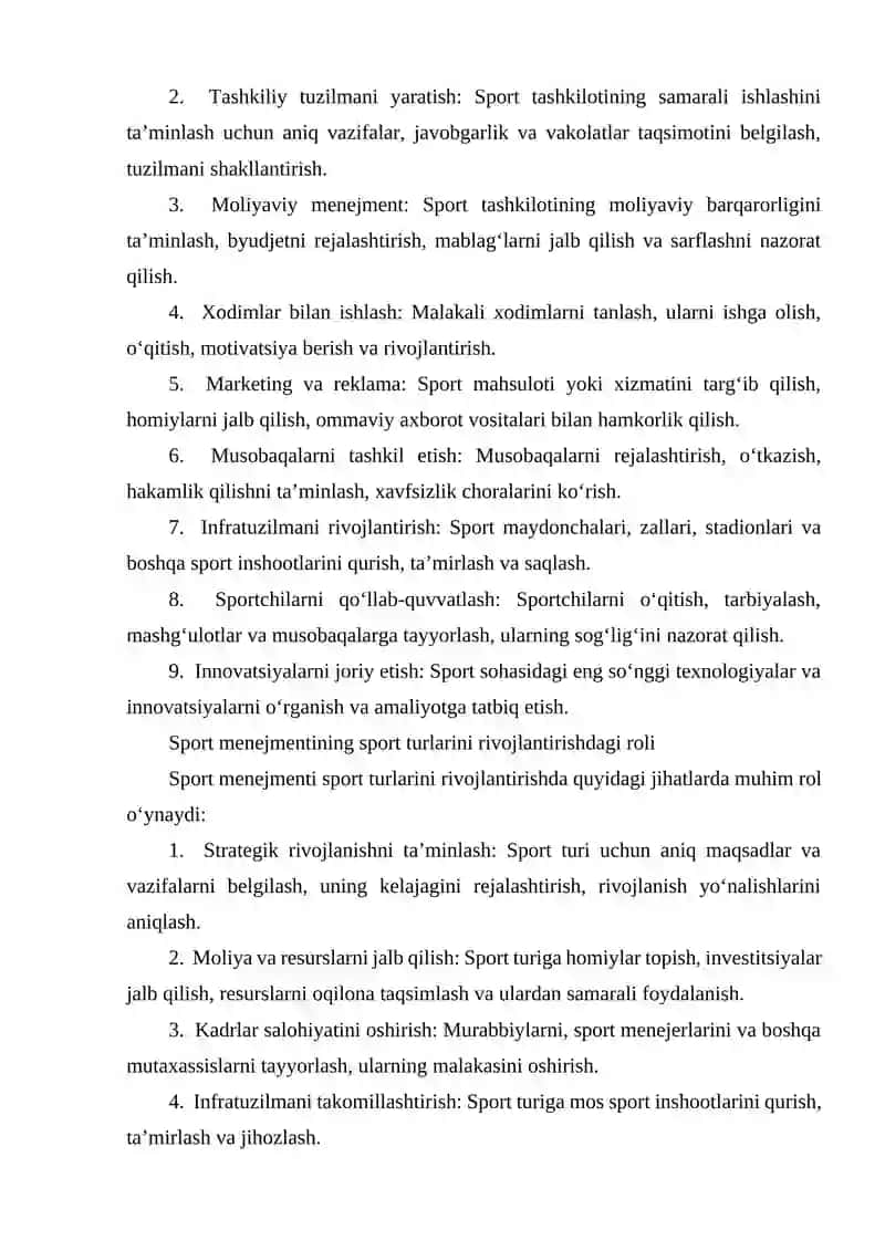 4-MARUZA: SPORT TURLARINI RIVOJLANISHIDA SPORT MENEJMENTINING ROLI 2