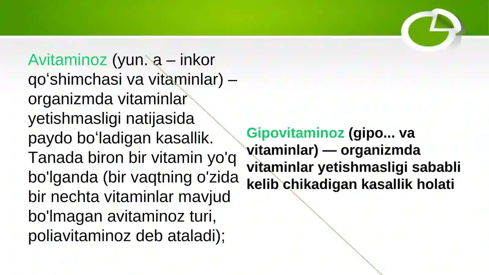 Gipovitaminoz holatlarida modda almashinuvining buzilishi 2