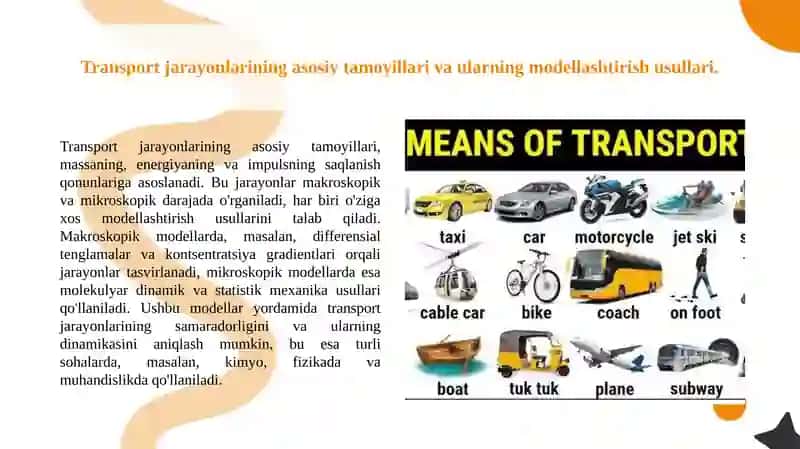 Transport oqimlari makraskopik va mikroskopik modellari 2