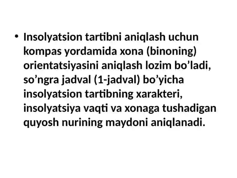 XONALARNING INSOLYATSIYA KO’RSATKICHLARI 2