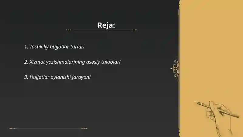Tashkiliy hujjatlar va ularni rasmiylashtirish 2