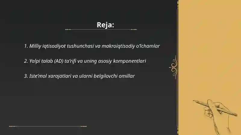 Milliy iqtisodiyot va uning makroiqtisodiy o'lchamlari 2