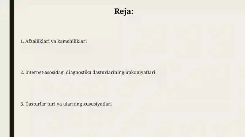 Internet-asosidagi Diagnostika Dasturlari 2