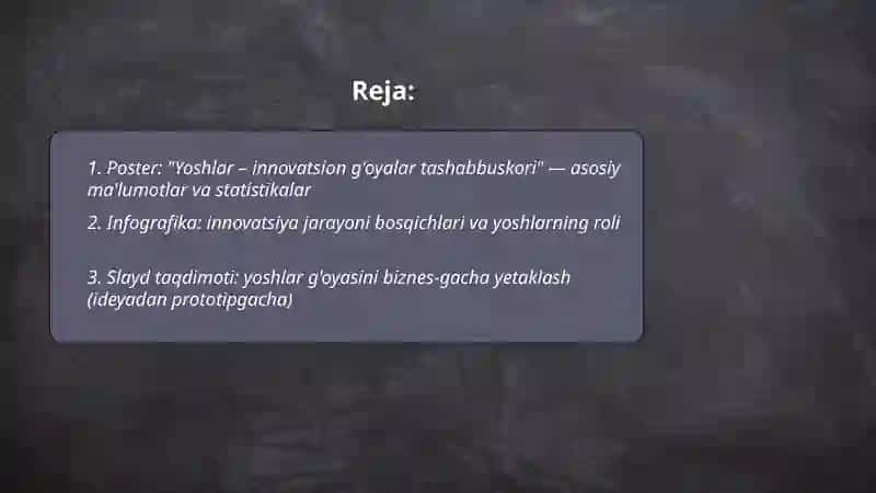 Yoshlar – innovatsion g'oyalar tashabbuskori 2