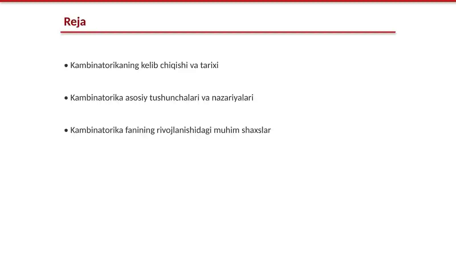 Kambinatorika fanining rivojlanish tarixi 2