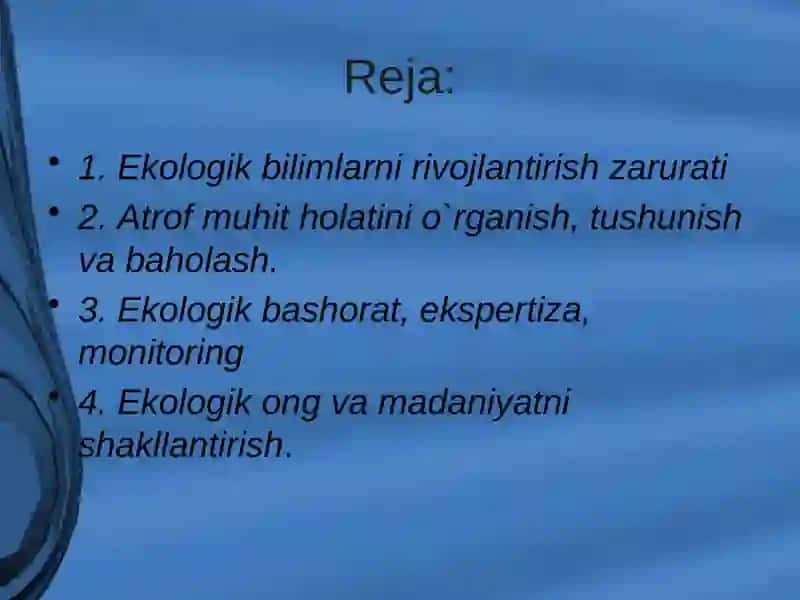 Tabiatmuammolarini baholash va oldini olish choralari 2