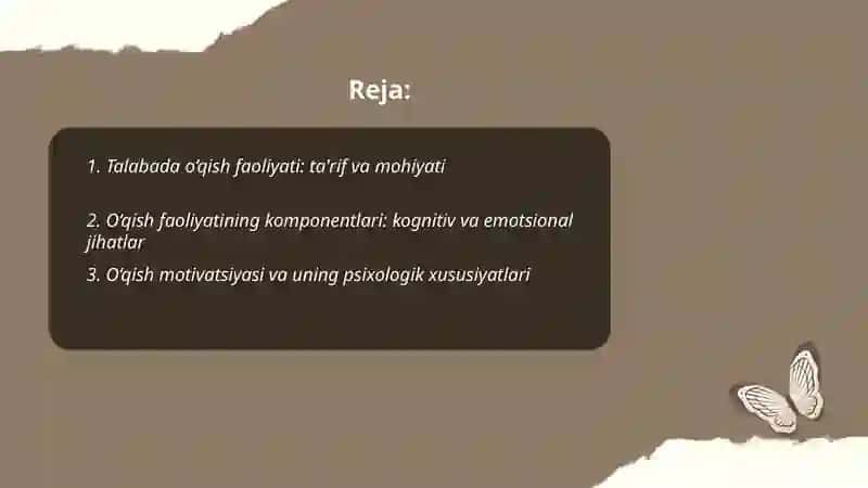 Talabada o‘qish faoliyati 2