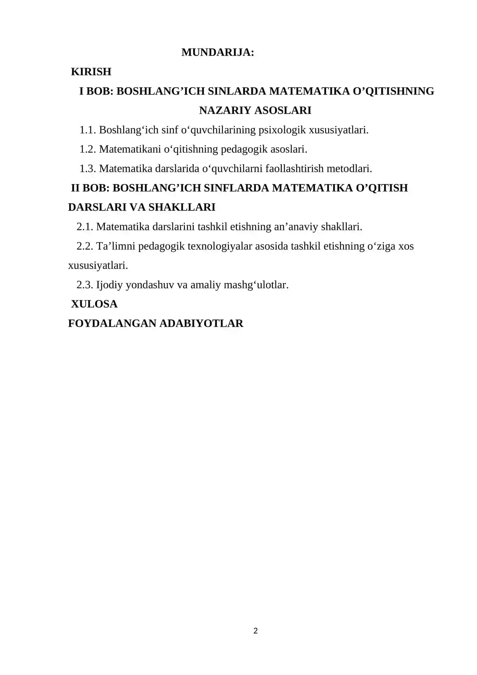 Boshlang’ich sinlarda matematika o’qitishni tashkil qilish shakllari 2