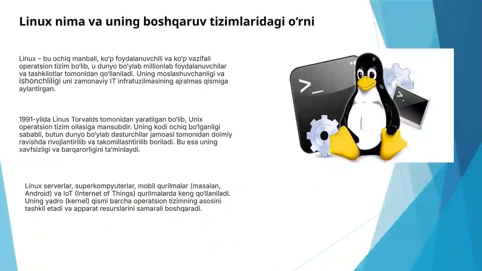 LINUX operatsion tizimlarida faol boshqaruv tizimlari bilan ishlash 2