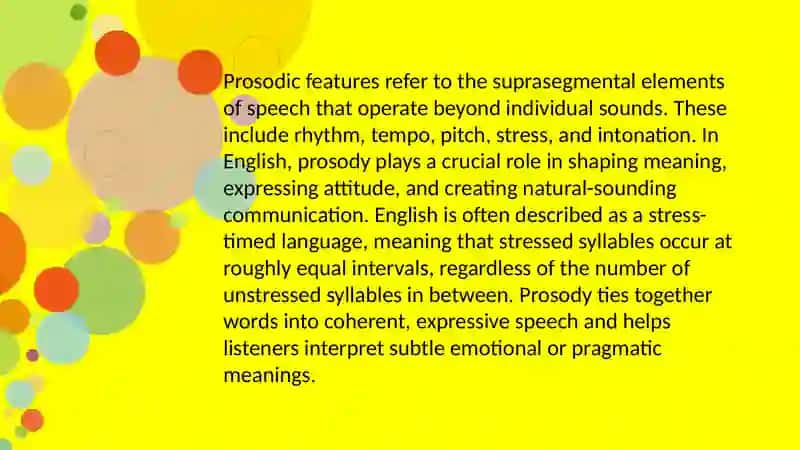 The Prosodic Features of English: Rhythm, Tempo, and Pitch 2