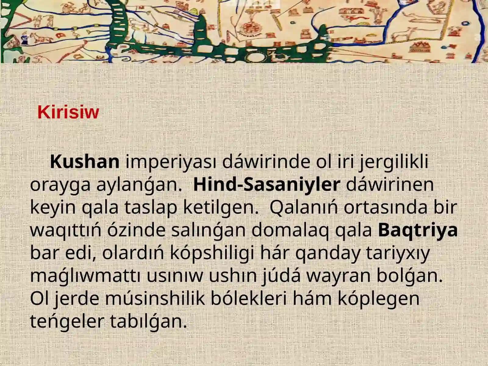 Dilbarjın (Qubla Baktriya) Súwretlew úlgilerinıń úyreniliwi 2