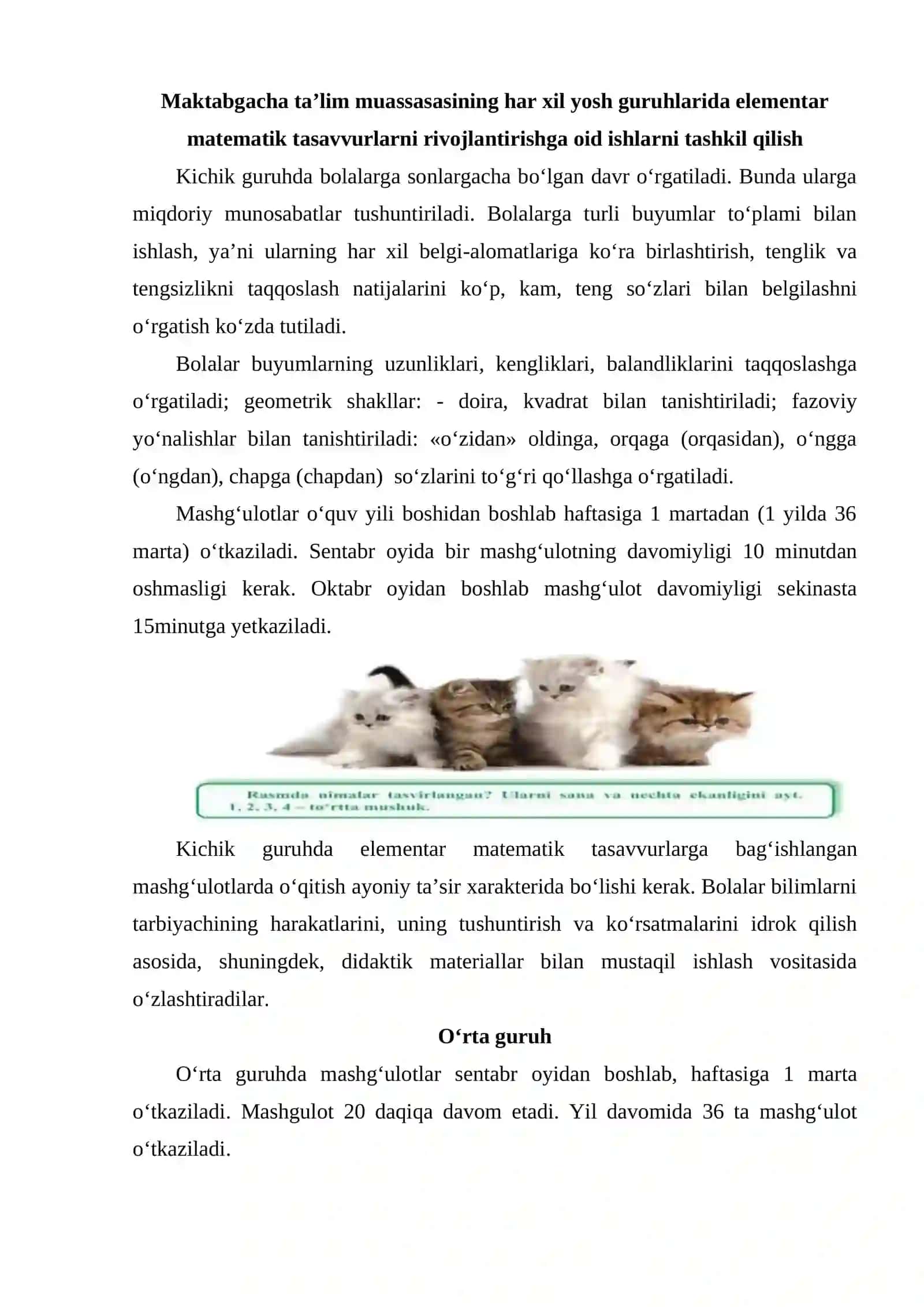 Maktabgacha yoshdagi bolalarda matematik tasavurlarini shakllantirish metodikasi 2