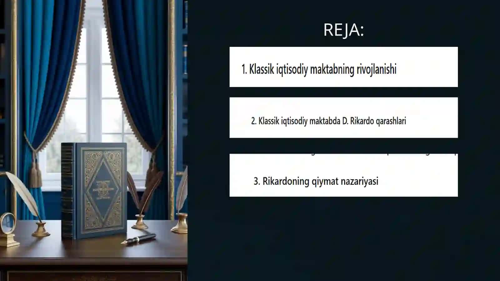Klassik iqtisodiy maktabning rivojlanishi.Klassik iqtisodiy maktabda D.Rikardo qarashlari. Rikardoning qiymatnazariyasi 2