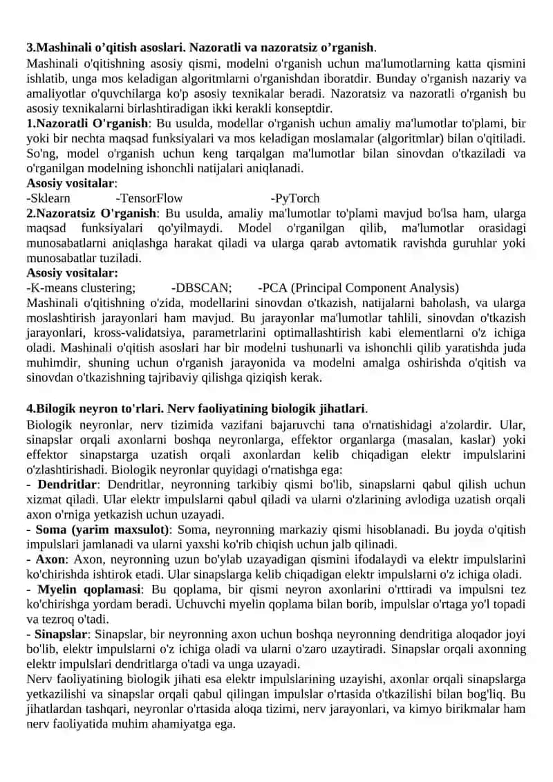 Suniy intellektga kirish, asosiy tushunchalar. 2