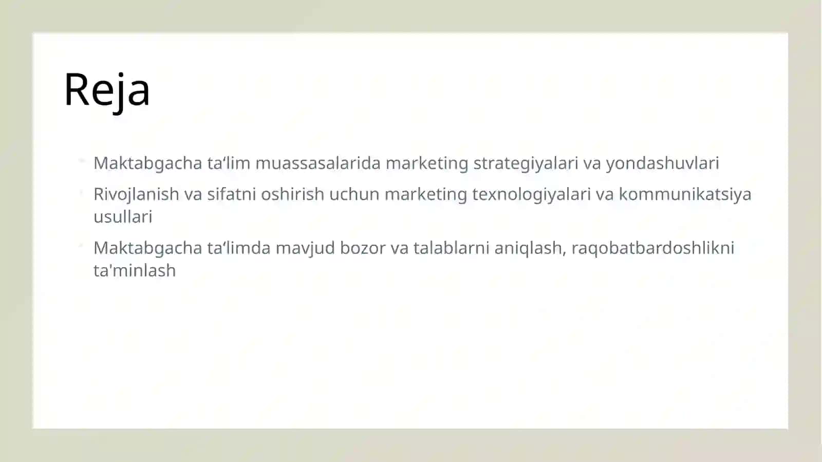 Maktabgacha ta‘lim tashkilotlarida marketing 2