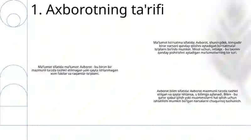 Axborot Ma'Lumot Tushunchasining Mazmun Mohiyati 2
