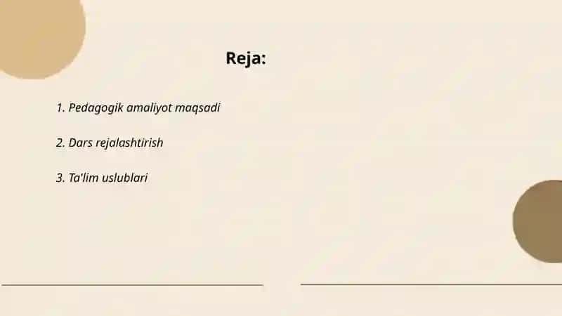 Pedagogik amaliyot hisobot 2