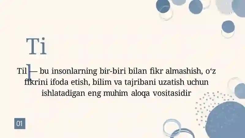 TILLARNING SHAKLLANISHI VA RIVOJLANISHI 2