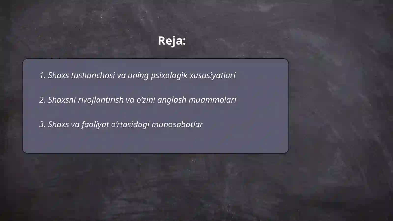 Psixalogiyada shaxs muammosi. Shaxs va faoliyat 2