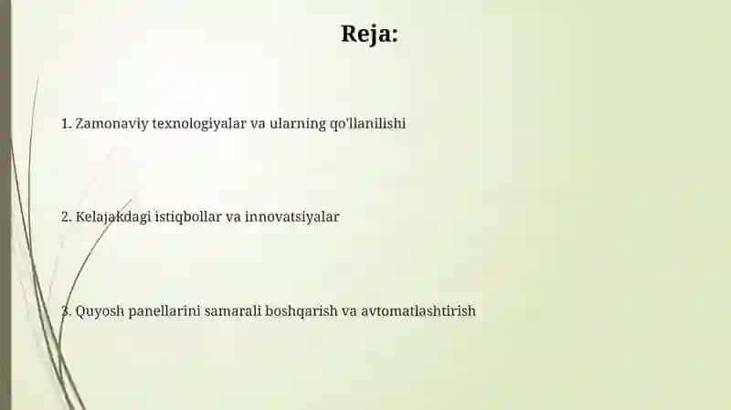 Quyosh panellarini samarali boshqarish usullari va avtomatlashtirish 2