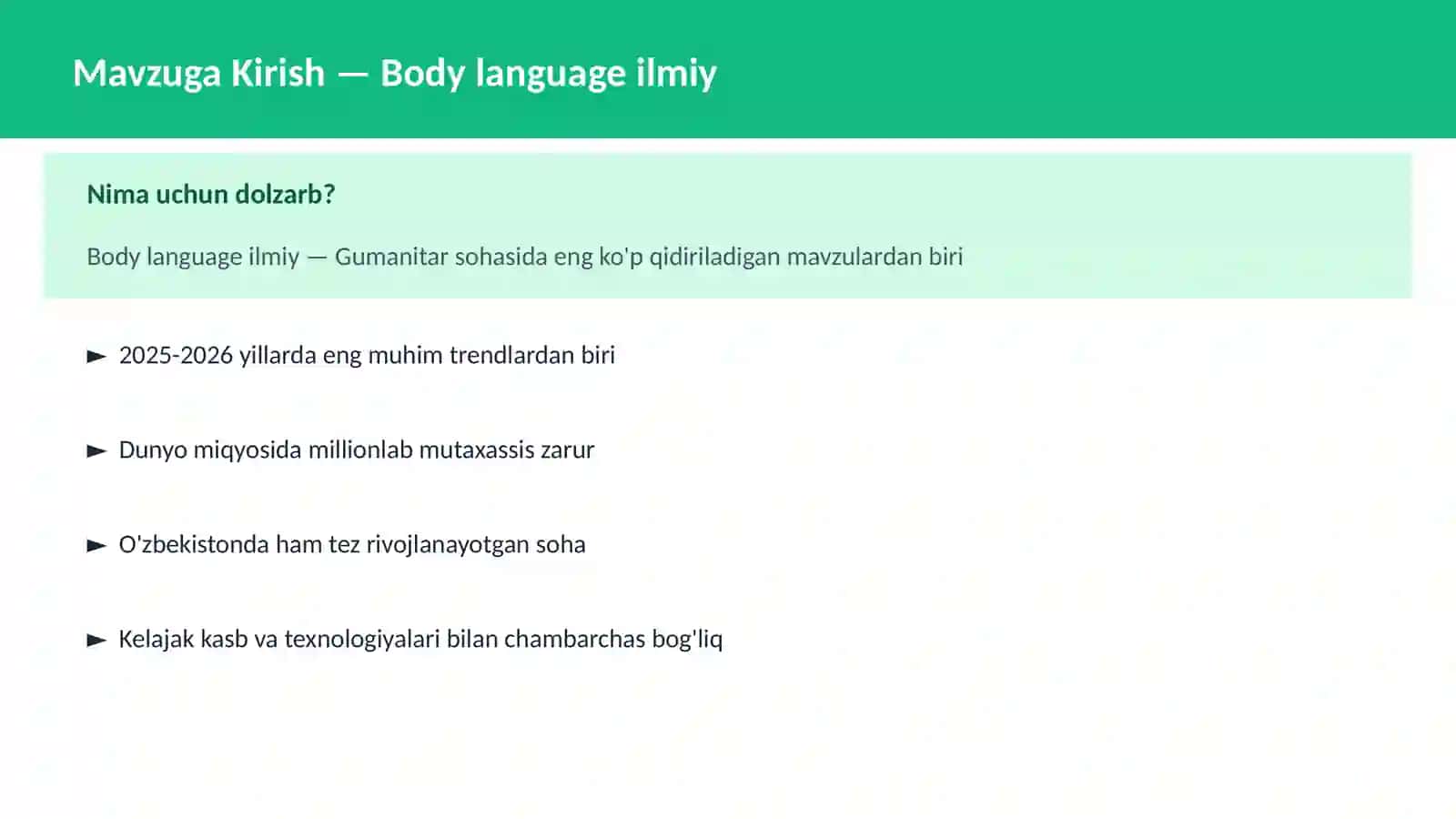 Body language ilmiy 2