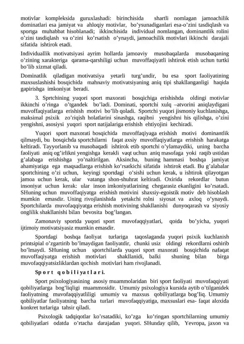 Sportchi shaxsining psixologik jabxalari 2
